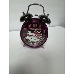 Hello Kitty Sanrio Alarm Clock Metallic Pink Table Top Decor Functioning